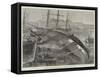 The Iron Clipper-Ship Eastminster, Capsized in London Docks-null-Framed Stretched Canvas