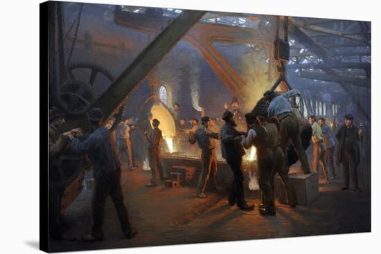 "The Iron Foundry" Burmeister & Wain, 1885-Peder Severin Kröyer-Stretched Canvas