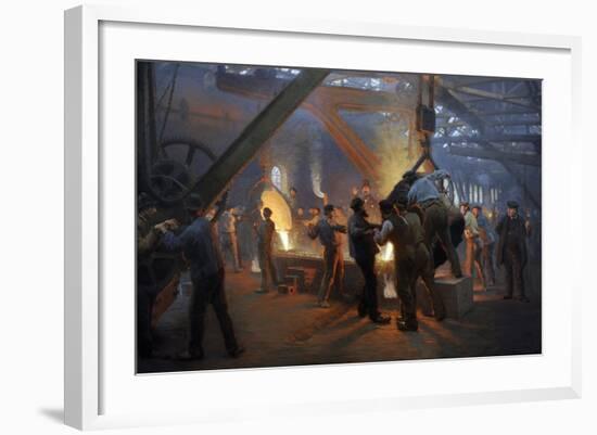 "The Iron Foundry" Burmeister & Wain, 1885-Peder Severin Kröyer-Framed Giclee Print