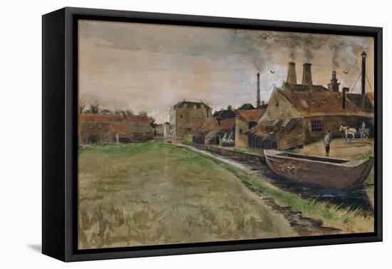 The Iron Mill in the Hague, 1882 (Gouache, W/C, Wash, Pen and India Ink, Pencil on Paper)-Vincent van Gogh-Framed Stretched Canvas