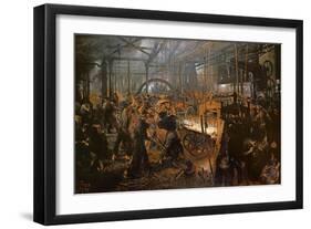 The Iron-Rolling Mill-Adolph von Menzel-Framed Giclee Print