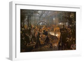 The Iron-Rolling Mill-Adolph von Menzel-Framed Giclee Print