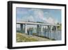 The Iron Track Bridge at Argenteuil; Pont Du Chemin De Fer a Argenteuil-Claude Monet-Framed Premium Giclee Print