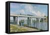 The Iron Track Bridge at Argenteuil; Pont Du Chemin De Fer a Argenteuil-Claude Monet-Framed Stretched Canvas