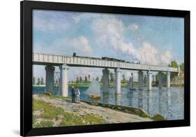 The Iron Track Bridge at Argenteuil; Pont Du Chemin De Fer a Argenteuil-Claude Monet-Framed Premium Giclee Print