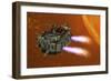 The Ironstar Battleship Flies Near a Large Sun-null-Framed Premium Giclee Print