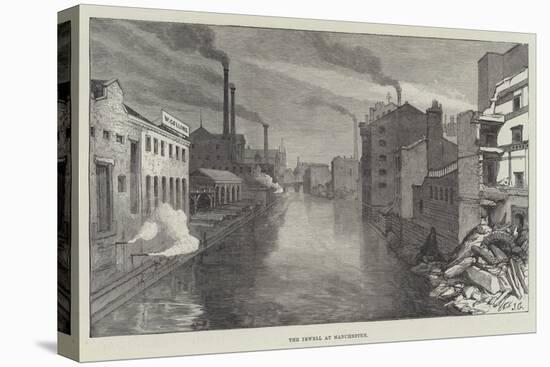 The Irwell at Manchester-Sir John Gilbert-Stretched Canvas