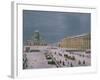 The Isaac Cathedral and the Senate Square in St. Petersburg, 1840s-Paul Marie Roussel-Framed Giclee Print