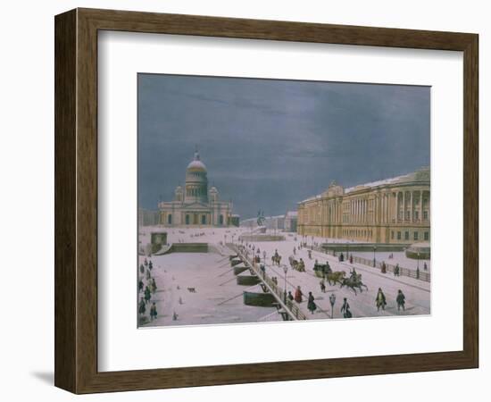 The Isaac Cathedral and the Senate Square in St. Petersburg, 1840s-Paul Marie Roussel-Framed Giclee Print