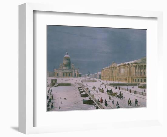The Isaac Cathedral and the Senate Square in St. Petersburg, 1840s-Paul Marie Roussel-Framed Giclee Print