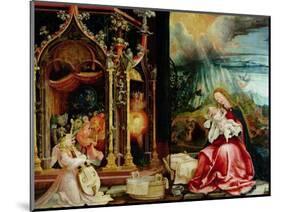 The Isenheim Altarpiece, Central Panel: Concert of Angels and Nativity, 1506-1515-Matthias Grünewald-Mounted Giclee Print