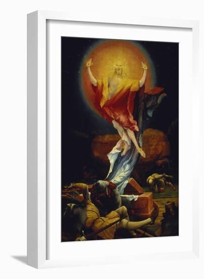 The Isenheim Altarpiece: Resurrection of Christ (Right Wing from the Second View), about 1512-15-Matthias Grünewald-Framed Giclee Print