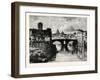The Island in the Tiber and Bridge of Quattro Capt. Rome Italy-null-Framed Giclee Print
