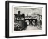 The Island in the Tiber and Bridge of Quattro Capt. Rome Italy-null-Framed Giclee Print