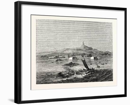 The Island of Ceylon: Distant View of Adam's Peak from Fort Colombo Roads-null-Framed Giclee Print