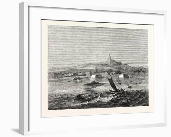 The Island of Ceylon: Distant View of Adam's Peak from Fort Colombo Roads-null-Framed Giclee Print