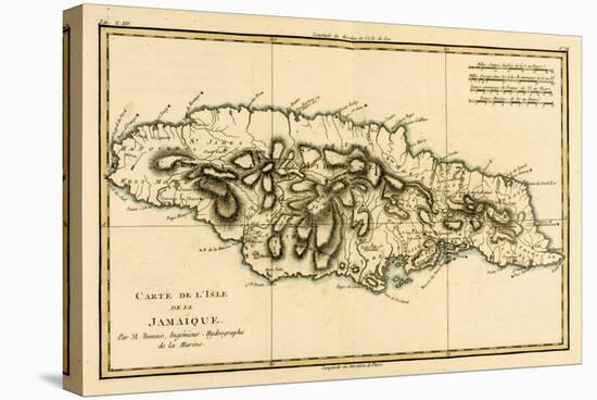 The Island of Jamaica, from 'Atlas De Toutes Les Parties Connues Du Globe Terrestre' by Guillaume…-Charles Marie Rigobert Bonne-Stretched Canvas