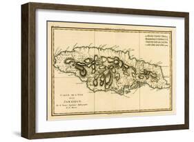 The Island of Jamaica, from 'Atlas De Toutes Les Parties Connues Du Globe Terrestre' by Guillaume…-Charles Marie Rigobert Bonne-Framed Giclee Print