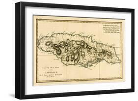 The Island of Jamaica, from 'Atlas De Toutes Les Parties Connues Du Globe Terrestre' by Guillaume…-Charles Marie Rigobert Bonne-Framed Giclee Print