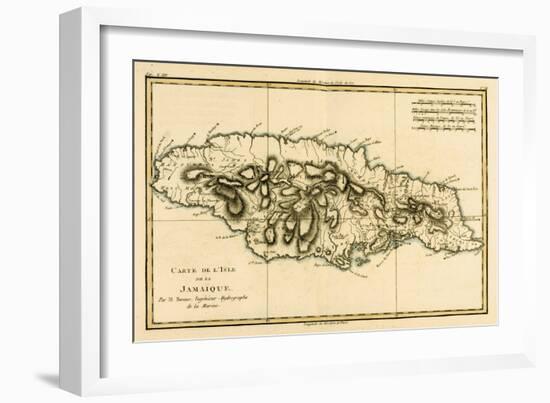 The Island of Jamaica, from 'Atlas De Toutes Les Parties Connues Du Globe Terrestre' by Guillaume…-Charles Marie Rigobert Bonne-Framed Giclee Print