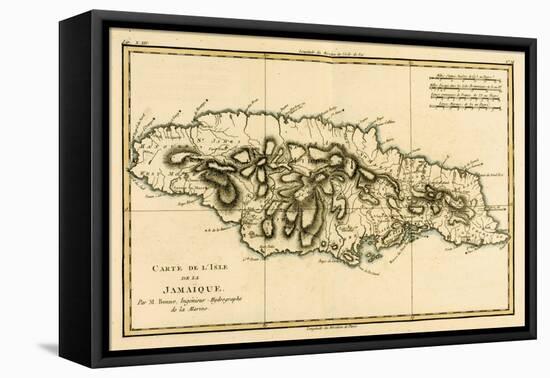 The Island of Jamaica, from 'Atlas De Toutes Les Parties Connues Du Globe Terrestre' by Guillaume…-Charles Marie Rigobert Bonne-Framed Stretched Canvas