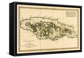 The Island of Jamaica, from 'Atlas De Toutes Les Parties Connues Du Globe Terrestre' by Guillaume…-Charles Marie Rigobert Bonne-Framed Stretched Canvas