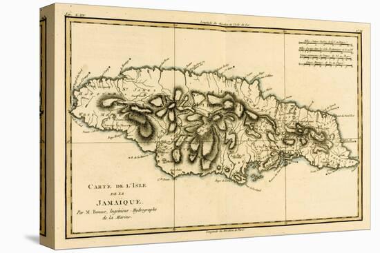 The Island of Jamaica, from 'Atlas De Toutes Les Parties Connues Du Globe Terrestre' by Guillaume…-Charles Marie Rigobert Bonne-Stretched Canvas