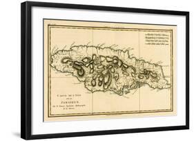 The Island of Jamaica, from 'Atlas De Toutes Les Parties Connues Du Globe Terrestre' by Guillaume…-Charles Marie Rigobert Bonne-Framed Giclee Print