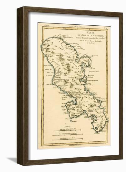 The Island of Martinique, from 'Atlas De Toutes Les Parties Connues Du Globe Terrestre' by…-Charles Marie Rigobert Bonne-Framed Giclee Print