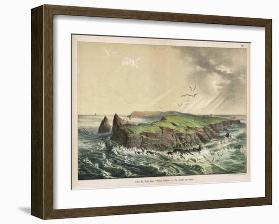 The Island of Saint-Paul in the Indian Ocean: a Former Volcano-Ferdinand Von Hochstetter-Framed Art Print