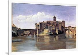 The Island of San Bartolomeo, 1826-28-Jean-Baptiste-Camille Corot-Framed Giclee Print