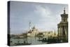 The Island of San Giorgio Maggiore, Venice with the Punta Della Dogana and Numerous Vessels-Canaletto-Stretched Canvas