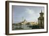 The Island of San Giorgio Maggiore, Venice, with the Punta Della Dogana and Numerous Vessels-Canaletto-Framed Giclee Print