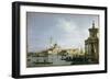 The Island of San Giorgio Maggiore, Venice, with the Punta Della Dogana and Numerous Vessels-Canaletto-Framed Giclee Print