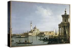 The Island of San Giorgio Maggiore, Venice, with the Punta Della Dogana and Numerous Vessels-Canaletto-Stretched Canvas