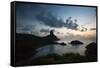 The Islands of Fernando De Noronha at Sunset with Morro Do Pico-Alex Saberi-Framed Stretched Canvas