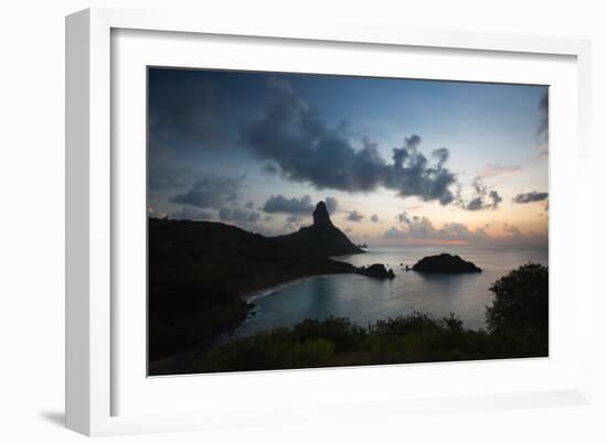 The Islands of Fernando De Noronha at Sunset with Morro Do Pico-Alex Saberi-Framed Photographic Print