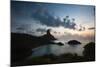 The Islands of Fernando De Noronha at Sunset with Morro Do Pico-Alex Saberi-Mounted Photographic Print