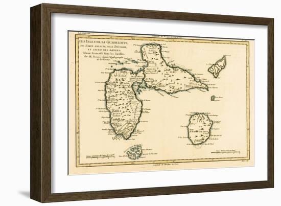 The Islands of Guadeloupe, Marie-Galante, La Desirade, and the Isles Des Saintes, French Colonies…-Charles Marie Rigobert Bonne-Framed Giclee Print