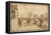 The Isola Tiberiana, Rome-Agostino Carracci-Framed Stretched Canvas