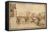 The Isola Tiberiana, Rome-Agostino Carracci-Framed Stretched Canvas