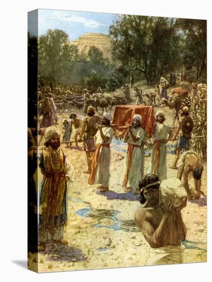 The Israelite Priests holding the Ark - Bible-William Brassey Hole-Stretched Canvas