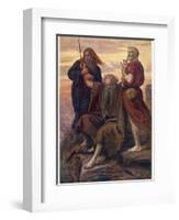 The Israelites are Enabled to Defeat the Amalekites Because Moses Arms are Held up by Aaron and Hur-John Everett Millais-Framed Photographic Print