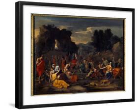 The Israelites Collecting Manna (Manna) in the Desert, 17Th Century (Oil on Canvas)-Nicolas Poussin-Framed Giclee Print