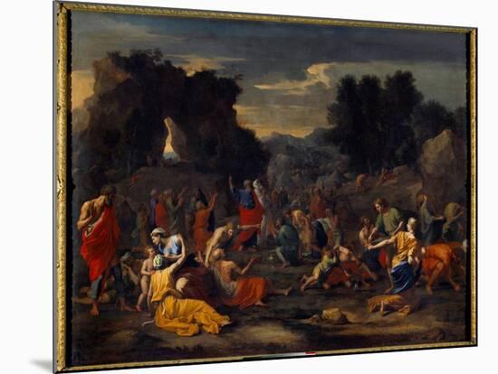 The Israelites Collecting Manna (Manna) in the Desert, 17Th Century (Oil on Canvas)-Nicolas Poussin-Mounted Giclee Print