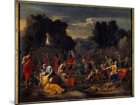 The Israelites Collecting Manna (Manna) in the Desert, 17Th Century (Oil on Canvas)-Nicolas Poussin-Mounted Giclee Print