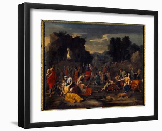 The Israelites Collecting Manna (Manna) in the Desert, 17Th Century (Oil on Canvas)-Nicolas Poussin-Framed Giclee Print