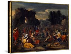 The Israelites Collecting Manna (Manna) in the Desert, 17Th Century (Oil on Canvas)-Nicolas Poussin-Stretched Canvas