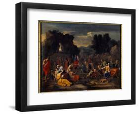 The Israelites Collecting Manna (Manna) in the Desert, 17Th Century (Oil on Canvas)-Nicolas Poussin-Framed Giclee Print