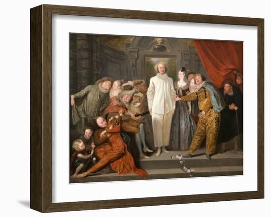 The Italian Comedians by Antoine Watteau-Antoine Watteau-Framed Giclee Print